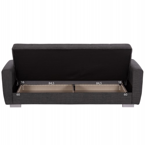 ΚΑΝΑΠΕΣ ΚΡΕΒΑΤΙ POLYA ΤΡΙΘΕΣΙΟΣ HM3240.03 ΓΚΡΙ 215x80x77 εκ. Σαλόνι ΚΑΝΑΠΕΣ ΚΡΕΒΑΤΙ POLYA ΤΡΙΘΕΣΙΟΣ HM3240.03 ΓΚΡΙ 215x80x77 εκ. Σαλόνι