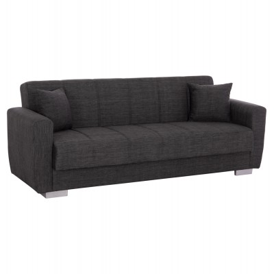 ΚΑΝΑΠΕΣ ΚΡΕΒΑΤΙ POLYA ΤΡΙΘΕΣΙΟΣ HM3240.03 ΓΚΡΙ 215x85x76Υ εκ.
