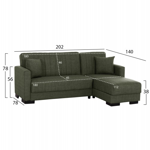 ΚΑΝΑΠΕΣ ΚΡΕΒΑΤΙ GHUFRAN ΓΩΝΙΑ ΑΝΑΣΤΡΕΨΙΜΗ DARK OLIVE HM3244.05 200x133x77Yεκ. Σαλόνι ΚΑΝΑΠΕΣ ΚΡΕΒΑΤΙ GHUFRAN ΓΩΝΙΑ ΑΝΑΣΤΡΕΨΙΜΗ DARK OLIVE HM3244.05 200x133x77Yεκ. Σαλόνι