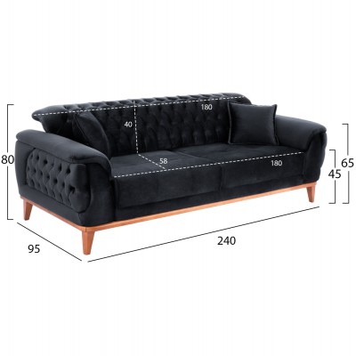 ΣΕΤ ΣΑΛΟΝΙ 3ΤΜΧ BENNINGTON ΜΑΥΡΟ HM11745.01 ΣΕΤ ΣΑΛΟΝΙ 3ΤΜΧ BENNINGTON ΜΑΥΡΟ HM11745.01