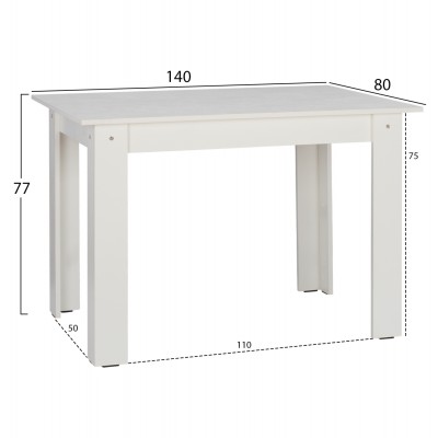 ΤΡΑΠΕΖΙ ΚΟΥΖΙΝΑΣ KELVIN 140x80x77Υεκ. ΛΕΥΚΟ HM2429.03 ΤΡΑΠΕΖΙ ΚΟΥΖΙΝΑΣ KELVIN 140x80x77Υεκ. ΛΕΥΚΟ HM2429.03