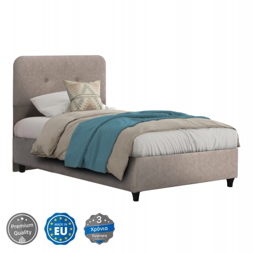 ΚΡΕΒΑΤΙ DOLORES ΜΠΕΖ ΥΦΑΣΜΑ HM649.22 ΓΙΑ ΣΤΡΩΜΑ 90x200 εκ. Υπνοδωμάτιο