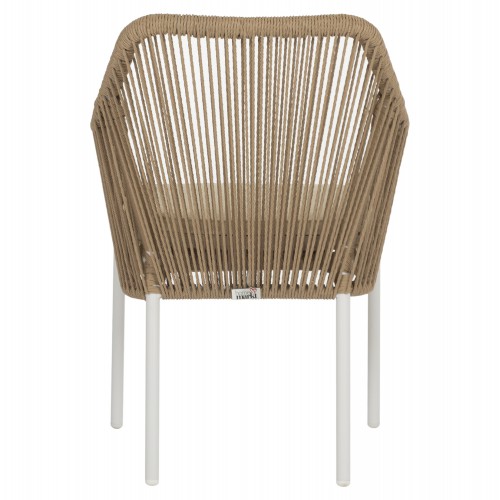 ΠΟΛΥΘΡΟΝΑ ΑΛΟΥΜΙΝΙΟΥ HM5855.01 ΛΕΥΚΟ ΜΕ ΣΧΟΙΝΙ WICKER PE ΜΠΕΖ 56x66x82 εκ. Εξωτερικού Χώρου