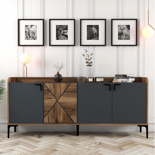 ΜΠΟΥΦΕΣ ΜΕΛΑΜΙΝΗΣ ΚΑΡΥΔΙ ΚΑΙ ΑΝΘΡΑΚΙ 180x35x78Yεκ. HM9433.01 Τραπεζαρία ΜΠΟΥΦΕΣ ΜΕΛΑΜΙΝΗΣ ΚΑΡΥΔΙ ΚΑΙ ΑΝΘΡΑΚΙ 180x35x78Yεκ. HM9433.01 Τραπεζαρία