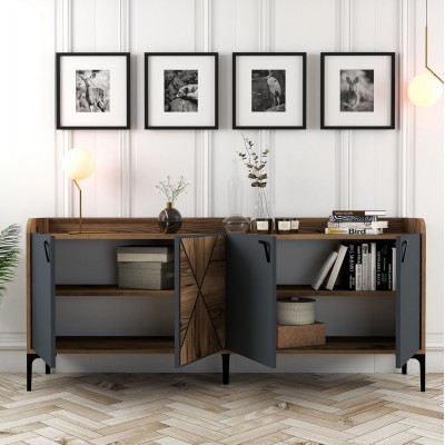 ΜΠΟΥΦΕΣ ΜΕΛΑΜΙΝΗΣ ΚΑΡΥΔΙ ΚΑΙ ΑΝΘΡΑΚΙ 180x35x78Yεκ. HM9433.01 Τραπεζαρία ΜΠΟΥΦΕΣ ΜΕΛΑΜΙΝΗΣ ΚΑΡΥΔΙ ΚΑΙ ΑΝΘΡΑΚΙ 180x35x78Yεκ. HM9433.01 Τραπεζαρία