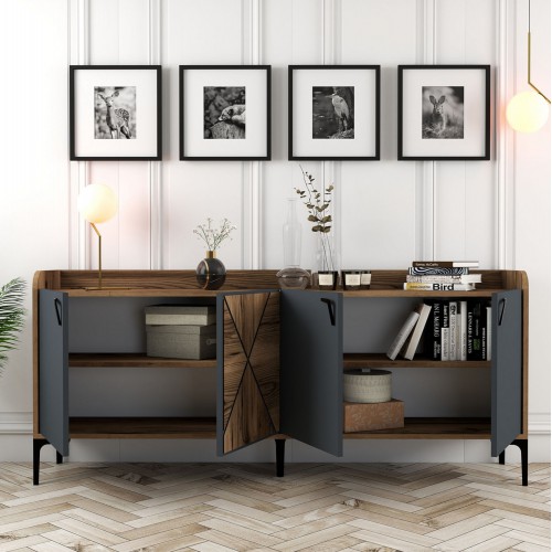ΜΠΟΥΦΕΣ ΜΕΛΑΜΙΝΗΣ ΚΑΡΥΔΙ ΚΑΙ ΑΝΘΡΑΚΙ 180x35x78Yεκ. HM9433.01 Τραπεζαρία ΜΠΟΥΦΕΣ ΜΕΛΑΜΙΝΗΣ ΚΑΡΥΔΙ ΚΑΙ ΑΝΘΡΑΚΙ 180x35x78Yεκ. HM9433.01 Τραπεζαρία