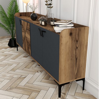 ΜΠΟΥΦΕΣ ΜΕΛΑΜΙΝΗΣ ΚΑΡΥΔΙ ΚΑΙ ΑΝΘΡΑΚΙ 180x35x78Yεκ. HM9433.01 Τραπεζαρία ΜΠΟΥΦΕΣ ΜΕΛΑΜΙΝΗΣ ΚΑΡΥΔΙ ΚΑΙ ΑΝΘΡΑΚΙ 180x35x78Yεκ. HM9433.01 Τραπεζαρία