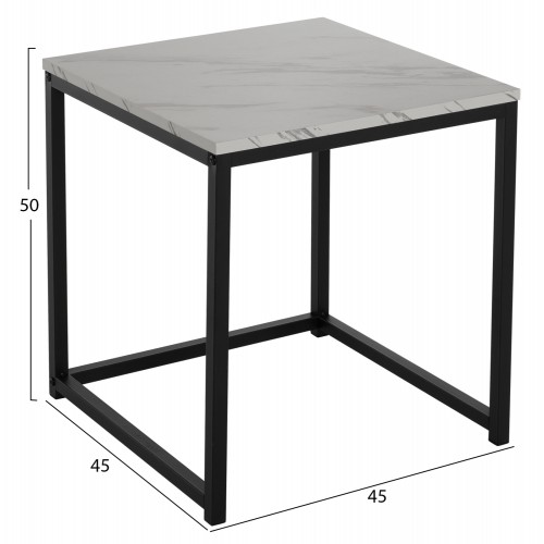 ΖΙΓΚΟΝ GRELAY 2 ΤΕΜ MDF ΟΨΗ ΜΑΡΜΑΡΟΥ & ΜΕΤΑΛΛΟ HM8762.12 45Χ45Χ50εκ. & 37Χ37Χ43 εκ. Σαλόνι