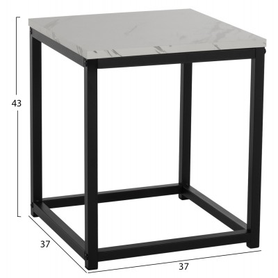 ΖΙΓΚΟΝ GRELAY 2 ΤΕΜ MDF ΟΨΗ ΜΑΡΜΑΡΟΥ & ΜΕΤΑΛΛΟ HM8762.12 45Χ45Χ50εκ. & 37Χ37Χ43 εκ. Σαλόνι