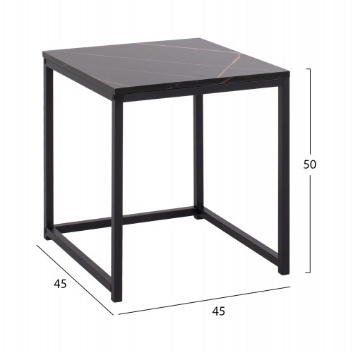 ΖΙΓΚΟΝ GRELAY 2 ΤΕΜ MDF ΟΨΗ ΜΑΡΜΑΡΟΥ & ΜΕΤΑΛΛΟ HM8762.13 45Χ45Χ50εκ. & 37Χ37Χ43 εκ. Σαλόνι