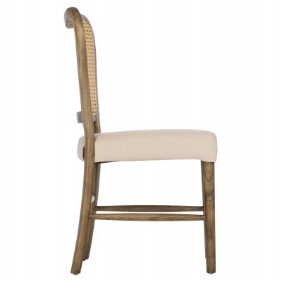ΚΑΡΕΚΛΑ ΤΟΟΝ ΞΥΛΟ RATTAN ΥΦΑΣΜΑ HM9406.04 47x52x91,5Υεκ. Σαλόνι