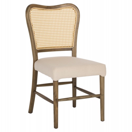 ΚΑΡΕΚΛΑ ΤΟΟΝ ΞΥΛΟ RATTAN ΥΦΑΣΜΑ HM9406.04 47x52x91,5Υεκ. Σαλόνι