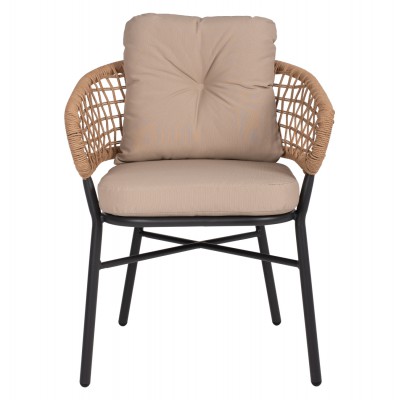 ΠΟΛΥΘΡΟΝΑ ΑΛΟΥΜΙΝΙΟΥ DARK GREY ΕΠΑΓΓΕΛΜ. RATTAN ΜΑΞΙΛΑΡΙ ΜΠΕΖ 57x61x74Yεκ.HM5863.01 Εξωτερικού Χώρου