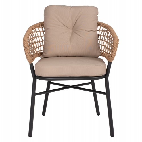 ΠΟΛΥΘΡΟΝΑ ΑΛΟΥΜΙΝΙΟΥ DARK GREY ΕΠΑΓΓΕΛΜ. RATTAN ΜΑΞΙΛΑΡΙ ΜΠΕΖ 57x61x74Yεκ.HM5863.01 Εξωτερικού Χώρου