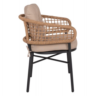 ΠΟΛΥΘΡΟΝΑ ΑΛΟΥΜΙΝΙΟΥ DARK GREY ΕΠΑΓΓΕΛΜ. RATTAN ΜΑΞΙΛΑΡΙ ΜΠΕΖ 57x61x74Yεκ.HM5863.01 Εξωτερικού Χώρου