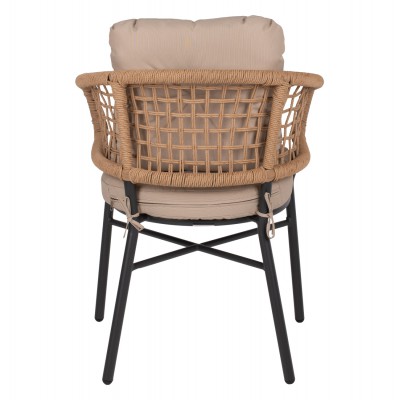 ΠΟΛΥΘΡΟΝΑ ΑΛΟΥΜΙΝΙΟΥ DARK GREY ΕΠΑΓΓΕΛΜ. RATTAN ΜΑΞΙΛΑΡΙ ΜΠΕΖ 57x61x74Yεκ.HM5863.01 Εξωτερικού Χώρου
