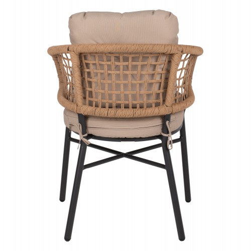 ΠΟΛΥΘΡΟΝΑ ΑΛΟΥΜΙΝΙΟΥ DARK GREY ΕΠΑΓΓΕΛΜ. RATTAN ΜΑΞΙΛΑΡΙ ΜΠΕΖ 57x61x74Yεκ.HM5863.01 Εξωτερικού Χώρου