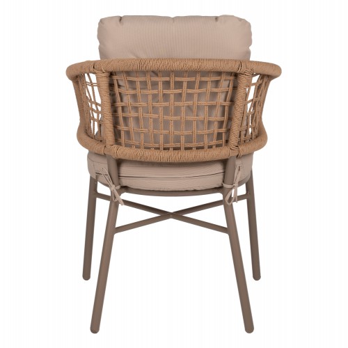ΠΟΛΥΘΡΟΝΑ ΑΛΟΥΜΙΝΙΟΥ ΜΟΚΑ ΕΠΑΓΓΕΛΜ. RATTAN & ΜΑΞΙΛΑΡΙ ΜΠΕΖ 57x61x74Yεκ.HM5863.02 Εξωτερικού Χώρου