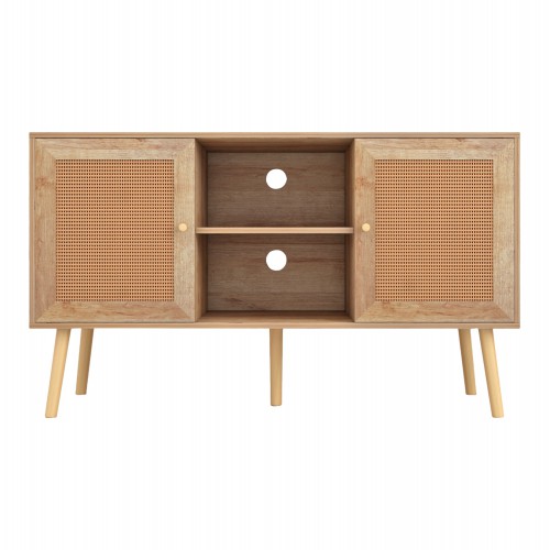 ΕΠΙΠΛΟ TV ΜΕΛΑΜΙΝΗΣ COLM ΜΕ ΠΟΡΤΕΣ RATTAN HM9223.11 ΣΕ ΧΡΩΜΑ ΦΥΣΙΚΟ 120x39x56,5Υεκ. Σαλόνι