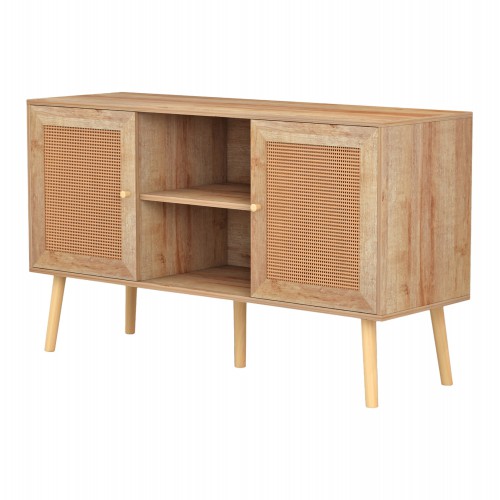 ΕΠΙΠΛΟ TV ΜΕΛΑΜΙΝΗΣ COLM ΜΕ ΠΟΡΤΕΣ RATTAN HM9223.11 ΣΕ ΧΡΩΜΑ ΦΥΣΙΚΟ 120x39x56,5Υεκ. Σαλόνι