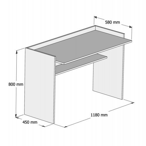 ΓΡΑΦΕΙΟ ΜΕΛΑΜΙΝΗΣ SONAMA ΛΕΥΚΟ 118x58x80Υεκ.HM9227.12 Έπιπλα Γραφείου