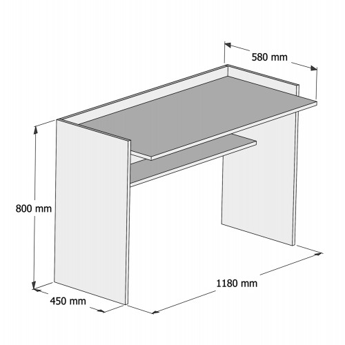 ΓΡΑΦΕΙΟ ΜΕΛΑΜΙΝΗΣ ΓΚΡΙ ΛΕΥΚΟ HM9227.13 118x58x80Υεκ. Έπιπλα Γραφείου
