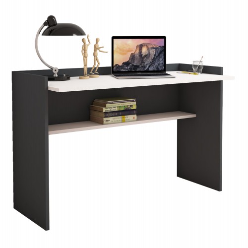 ΓΡΑΦΕΙΟ ΜΕΛΑΜΙΝΗΣ ΓΚΡΙ ΛΕΥΚΟ HM9227.13 118x58x80Υεκ. Έπιπλα Γραφείου