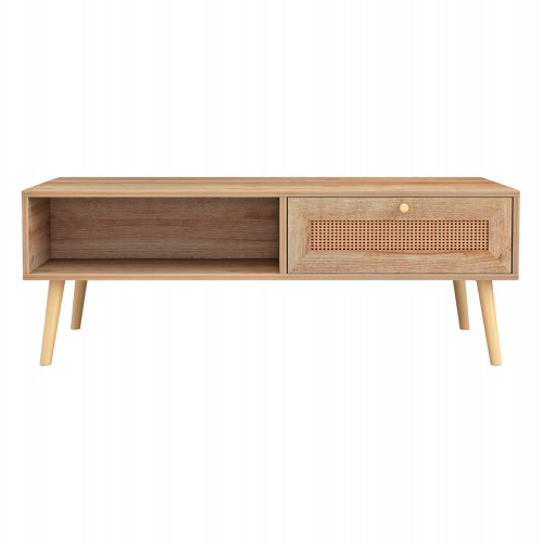 ΤΡΑΠΕΖΙ ΣΑΛΟΝΙΟΥ ΜΕΛΑΜΙΝΗΣ COLM RATTAN HM9224.11 ΣΕ ΦΥΣΙΚΟ ΧΡΩΜΑ 110x59x39,5Yεκ. Σαλόνι