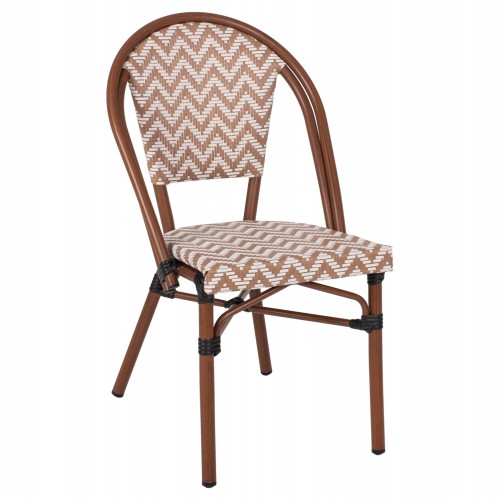 ΚΑΡΕΚΛΑ BAMBOO LOOK ΣΕ ΚΑΦΕ ΚΑΙ ΜΠΕΖ-ΛΕΥΚΗ ΕΠΕΝΔΥΣΗ HM5860.03 50x54x84,5Yεκ. Εξωτερικού Χώρου