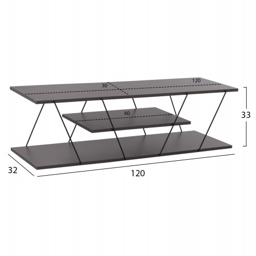 ΕΠΙΠΛΟ ΤΗΛΕΟΡΑΣΗΣ TARS HM8922.20 ΜΕΛΑΜΙΝΗ ΓΚΡΙ 120x32x33Yεκ. ΕΠΙΠΛΟ ΤΗΛΕΟΡΑΣΗΣ TARS HM8922.20 ΜΕΛΑΜΙΝΗ ΓΚΡΙ 120x32x33Yεκ.