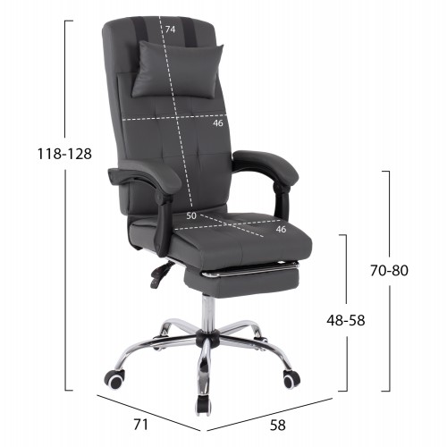 ΠΟΛΥΘΡΟΝΑ ΓΡΑΦΕΙΟΥ ΔΙΕΥΘΥΝΤΙΚΗ ΓΚΡΙ HM1057.20 ΜΕ ΠΤΥΣΣΟΜΕΝΟ ΥΠΟΠΟΔΙΟ 58x71x128Y εκ. Έπιπλα Γραφείου ΠΟΛΥΘΡΟΝΑ ΓΡΑΦΕΙΟΥ ΔΙΕΥΘΥΝΤΙΚΗ ΓΚΡΙ HM1057.20 ΜΕ ΠΤΥΣΣΟΜΕΝΟ ΥΠΟΠΟΔΙΟ 58x71x128Y εκ. Έπιπλα Γραφείου
