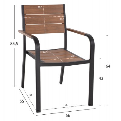 ΠΟΛΥΘΡΟΝΑ ΑΛΟΥΜΙΝΙΟΥ SAGA ΜΑΥΡΗ ΜΕ POLYWOOD HM5127.03 56x55x85,5Yεκ. ΠΟΛΥΘΡΟΝΑ ΑΛΟΥΜΙΝΙΟΥ SAGA ΜΑΥΡΗ ΜΕ POLYWOOD HM5127.03 56x55x85,5Yεκ.