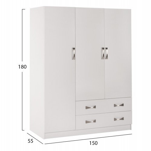 ΝΤΟΥΛΑΠΑ 3ΦΥΛΛΗ CARLY HM384.05 ΜΕ ΔΥΟ ΣΥΡΤΑΡΙΑ ΛΕΥΚΗ 150X55Χ180Υεκ. Υπνοδωμάτιο ΝΤΟΥΛΑΠΑ 3ΦΥΛΛΗ CARLY HM384.05 ΜΕ ΔΥΟ ΣΥΡΤΑΡΙΑ ΛΕΥΚΗ 150X55Χ180Υεκ. Υπνοδωμάτιο