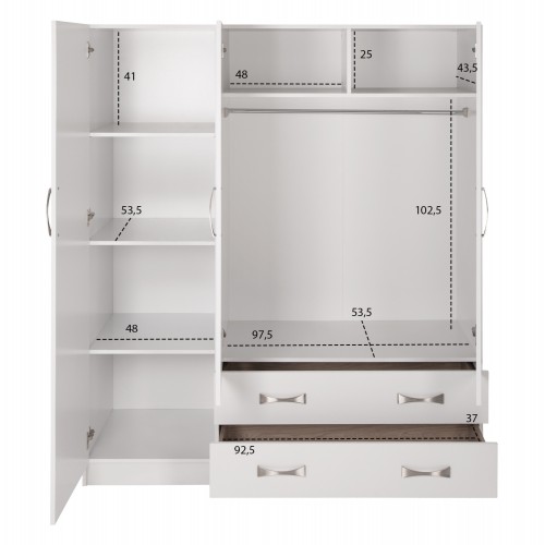 ΝΤΟΥΛΑΠΑ 3ΦΥΛΛΗ CARLY HM384.05 ΜΕ ΔΥΟ ΣΥΡΤΑΡΙΑ ΛΕΥΚΗ 150X55Χ180Υεκ. Υπνοδωμάτιο ΝΤΟΥΛΑΠΑ 3ΦΥΛΛΗ CARLY HM384.05 ΜΕ ΔΥΟ ΣΥΡΤΑΡΙΑ ΛΕΥΚΗ 150X55Χ180Υεκ. Υπνοδωμάτιο