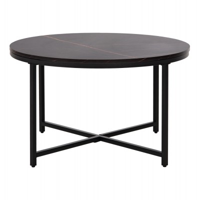 ΤΡΑΠΕΖΙ ΣΑΛΟΝΙΟΥ HM9420.03 BLACK MARBLE ΜΕΛΑΜΙΝΗ-ΜΑΥΡΗ ΜΕΤΑΛΛΙΚΗ ΒΑΣΗ Φ80x48,5Yεκ. Σαλόνι