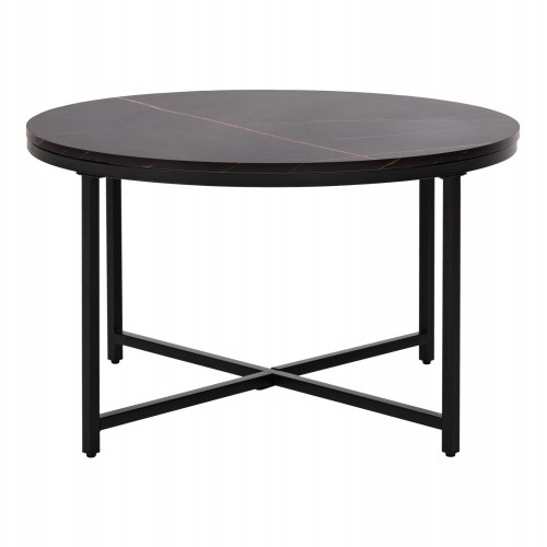 ΤΡΑΠΕΖΙ ΣΑΛΟΝΙΟΥ HM9420.03 BLACK MARBLE ΜΕΛΑΜΙΝΗ-ΜΑΥΡΗ ΜΕΤΑΛΛΙΚΗ ΒΑΣΗ Φ80x48,5Yεκ. Σαλόνι