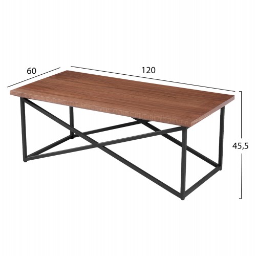 ΤΡΑΠΕΖΙ ΣΑΛΟΝΙΟΥ HM9469.02 MDF ΜΕ ΚΑΠΛΑΜΑ ΑΠΟ ΞΥΛΟ ΦΡΑΞΟΥ 120x60x45,5Yεκ. Σαλόνι