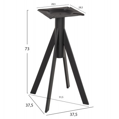 ΒΑΣΗ ΤΡΑΠΕΖΙΟΥ ΜΑΥΡΗ ΜΕΤΑΛΛΙΚΗ ΗΜ5918 37,5x37,5x73Y εκ. ΒΑΣΗ ΤΡΑΠΕΖΙΟΥ ΜΑΥΡΗ ΜΕΤΑΛΛΙΚΗ ΗΜ5918 37,5x37,5x73Y εκ.