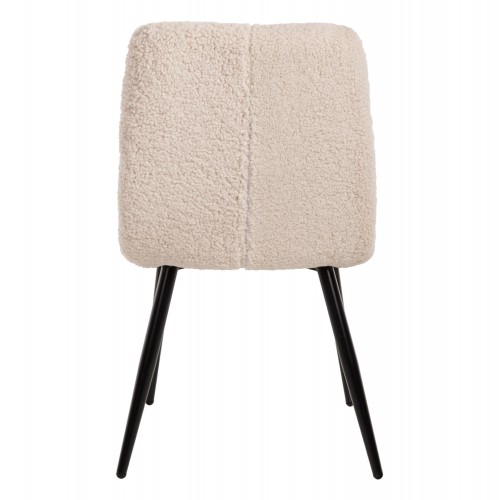 ΚΑΡΕΚΛΑ SHELLY HM8590.02 ΛΕΥΚΟ TEDDY ΥΦΑΣΜΑ ME ΜΕΤΑΛΛΙΚΑ ΜΑΥΡΑ ΠΟΔΙΑ 48x64x87Yεκ. Σαλόνι