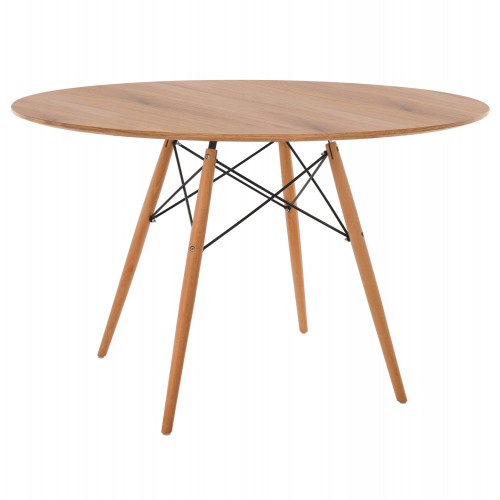 ΤΡΑΠΕΖΙ MINIMAL ΣΤΡΟΓΓΥΛΟ HM8454.04 MDF ΣΕ ΦΥΣΙΚΟ-ΠΟΔΙΑ ΟΞΙΑΣ ΣΕ ΦΥΣΙΚΟ Φ120Χ75Υεκ. Σαλόνι