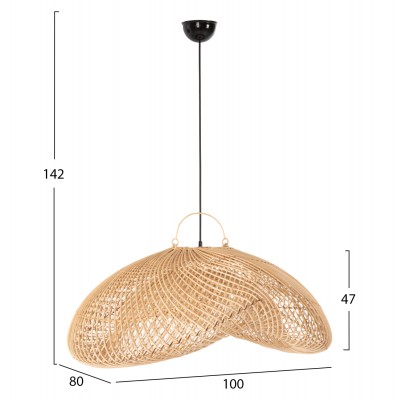 ΦΩΤΙΣΤΙΚΟ ΟΡΟΦΗΣ ΚΡΕΜΑΣΤΟ PERK HM7861 RATTAN ΣΕ ΦΥΣΙΚΟ ΧΡΩΜΑ 100x80x142Υ εκ.