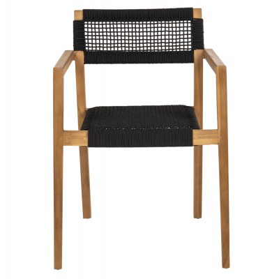 ΠΟΛΥΘΡΟΝΑ CHARLOTTE HM9637.02 ΞΥΛΟ TEAK ΦΥΣΙΚΟ & ΜΑΥΡΟ ΣΧΟΙΝΙ 59x54x83Y εκ. Σαλόνι