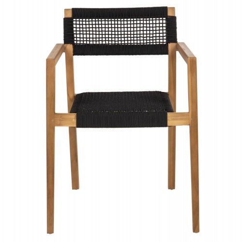 ΠΟΛΥΘΡΟΝΑ CHARLOTTE HM9637.02 ΞΥΛΟ TEAK ΦΥΣΙΚΟ & ΜΑΥΡΟ ΣΧΟΙΝΙ 59x54x83Y εκ. Σαλόνι