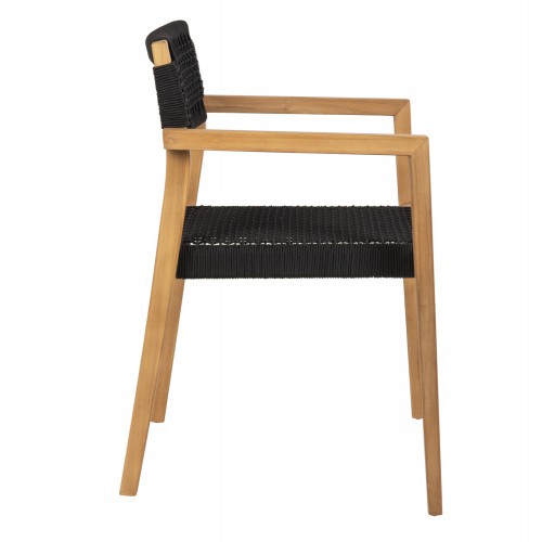 ΠΟΛΥΘΡΟΝΑ CHARLOTTE HM9637.02 ΞΥΛΟ TEAK ΦΥΣΙΚΟ & ΜΑΥΡΟ ΣΧΟΙΝΙ 59x54x83Y εκ. Σαλόνι