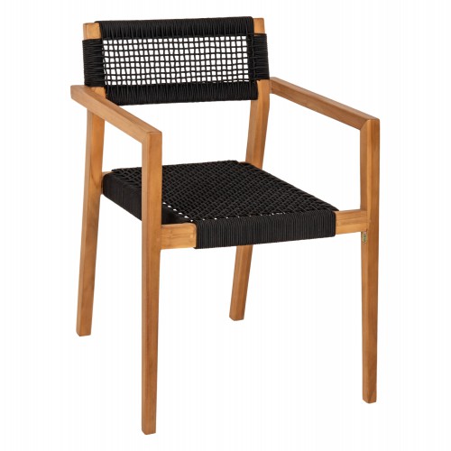 ΠΟΛΥΘΡΟΝΑ CHARLOTTE HM9637.02 ΞΥΛΟ TEAK ΦΥΣΙΚΟ & ΜΑΥΡΟ ΣΧΟΙΝΙ 59x54x83Y εκ. Σαλόνι