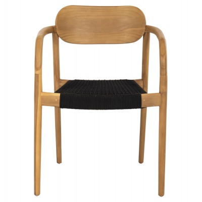 ΠΟΛΥΘΡΟΝΑ OSLO HM9636.02 ΞΥΛΟ TEAK ΦΥΣΙΚΟ & ΜΑΥΡΟ ΣΧΟΙΝΙ 55x54x80Y εκ. Σαλόνι