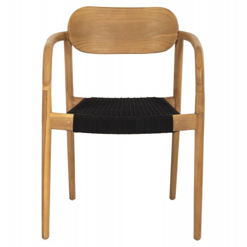 ΠΟΛΥΘΡΟΝΑ OSLO HM9636.02 ΞΥΛΟ TEAK ΦΥΣΙΚΟ & ΜΑΥΡΟ ΣΧΟΙΝΙ 55x54x80Y εκ. Σαλόνι