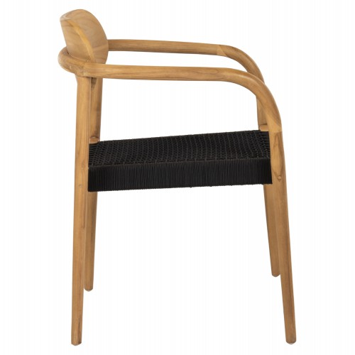 ΠΟΛΥΘΡΟΝΑ OSLO HM9636.02 ΞΥΛΟ TEAK ΦΥΣΙΚΟ & ΜΑΥΡΟ ΣΧΟΙΝΙ 55x54x80Y εκ. Σαλόνι