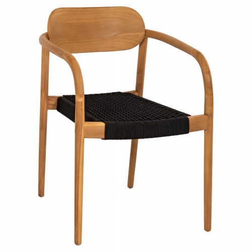 ΠΟΛΥΘΡΟΝΑ OSLO HM9636.02 ΞΥΛΟ TEAK ΦΥΣΙΚΟ & ΜΑΥΡΟ ΣΧΟΙΝΙ 55x54x80Y εκ. Σαλόνι