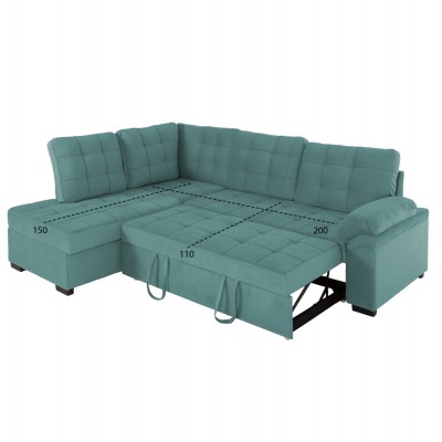 ΚΑΝΑΠΕΣ ΚΡΕΒΑΤΙ JADE HM3144.04L ΑΡΙΣΤΕΡΗ ΓΩΝΙΑ ΒΕΡΑΜΑΝ ΒΕΛΟΥΔΟ 250x80-180x73-88Υεκ. Σαλόνι
